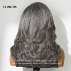 Glueless HD Lace Layered T-Part Lace Human Hair Wig - Grey | 8"-14"
