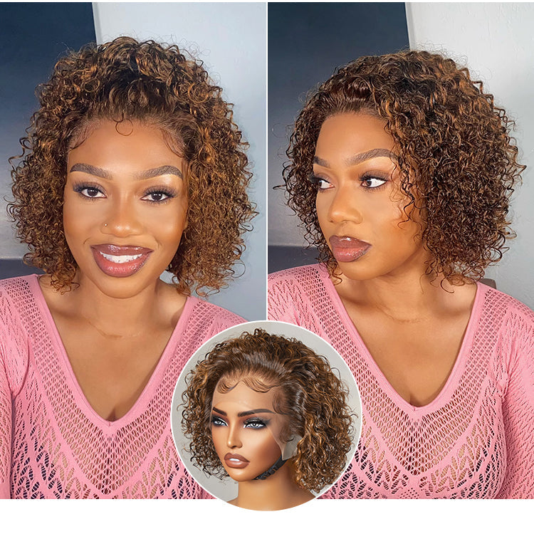 Glueless Pixie Human Hair Wig - Red | 8"-14"