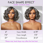 Glueless Loose Wave T-Part Lace Human Hair Wig - Grey | 8"-14"