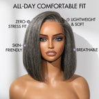 Glueless HD Lace Bob T-Part Lace Human Hair Wig - Grey | 8"-14"