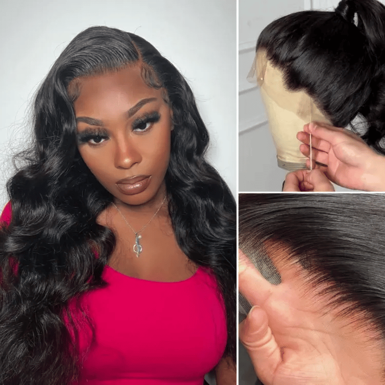 Glueless HD Lace Body Wave T-Part Lace Human Hair Wig - Blonde | 10"-28"