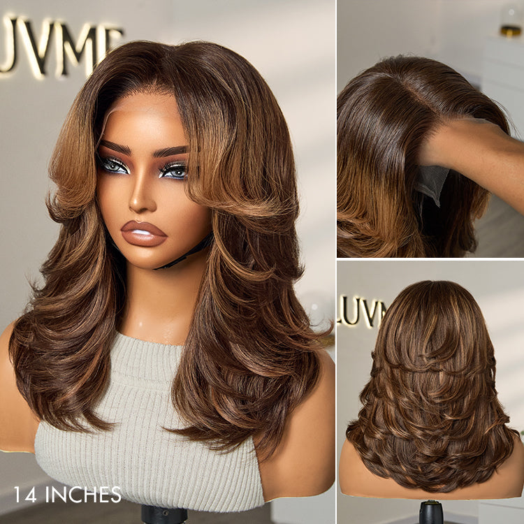 Glueless HD Lace Layered T-Part Lace Human Hair Wig - Grey | 8"-14"