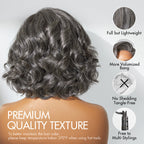 Glueless Loose Wave T-Part Lace Human Hair Wig - Grey | 8"-14"