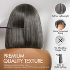 Glueless HD Lace Bob T-Part Lace Human Hair Wig - Grey | 8"-14"