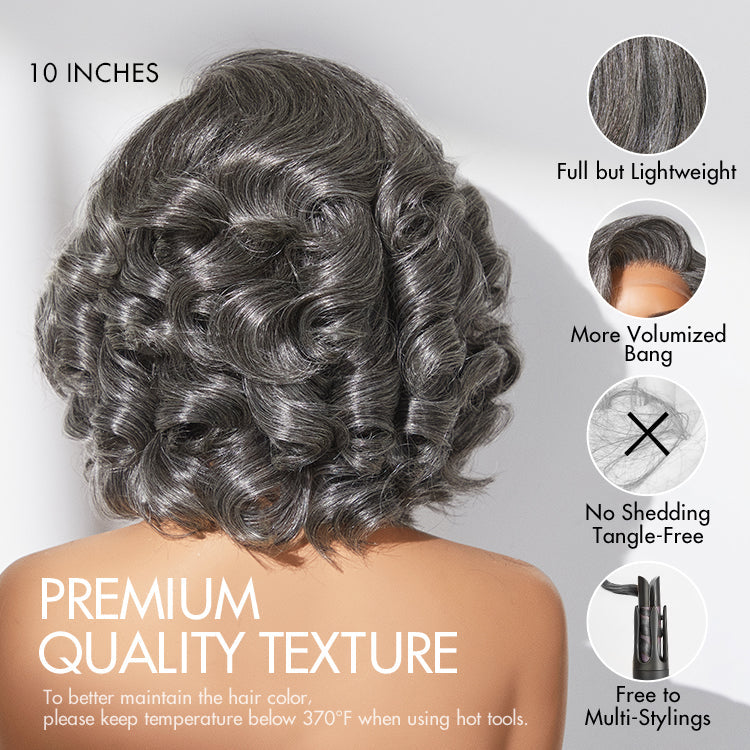 Glueless HD Lace Bob T-Part Lace Human Hair Wig - Grey | 8"-14"