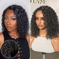 Glueless Curly T-Part Lace Human Hair Wig - Red | 8"-14"