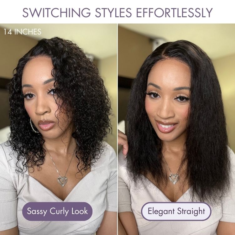 Glueless Water Wave T-Part Lace Human Hair Wig | 10"-28"