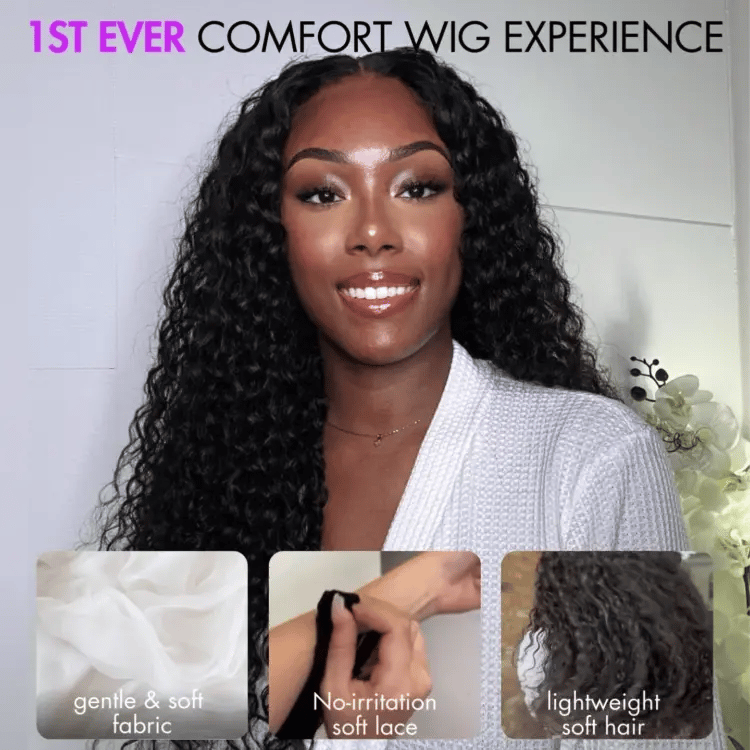 Glueless Curly T-Part Lace Human Hair Wig - Blonde | 10"-28"
