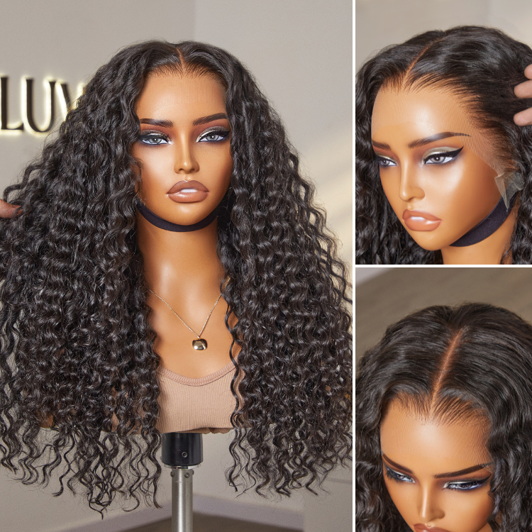 Glueless HD Lace Curly T-Part Lace Human Hair Wig - Blonde | 10"-28"