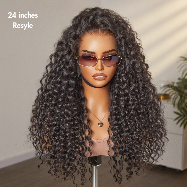 Glueless HD Lace Curly T-Part Lace Human Hair Wig - Blonde | 10"-28"