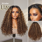 Glueless HD Lace Curly T-Part Lace Human Hair Wig - Blonde | 10"-28"
