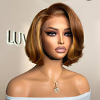 Glueless Layered 5X5 Closure Human Hair Wig - Red | 8"-14"