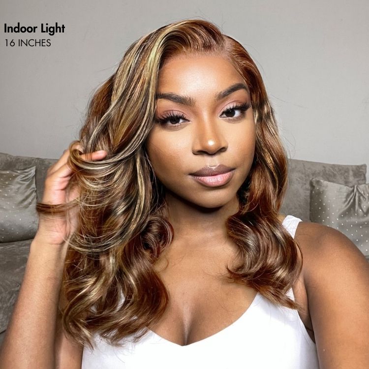 Glueless Body Wave 13X4 Frontal Human Hair Wig - Highlight | 10"-28"