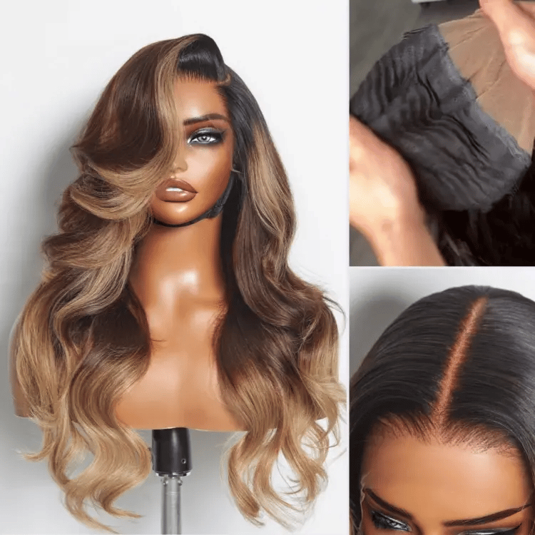 Glueless HD Lace Body Wave T-Part Lace Human Hair Wig - Blonde | 10"-28"