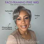 Glueless HD Lace Pixie T-Part Lace Human Hair Wig - Grey | 8"-14"