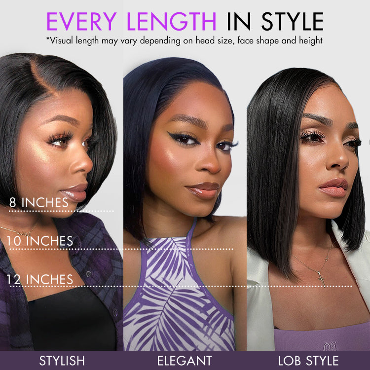 Glueless HD Lace Bob T-Part Lace Human Hair Wig | 8"-14"