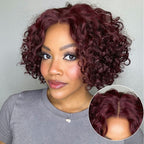 Glueless HD Lace Bob T-Part Lace Human Hair Wig - Red | 8"-14"