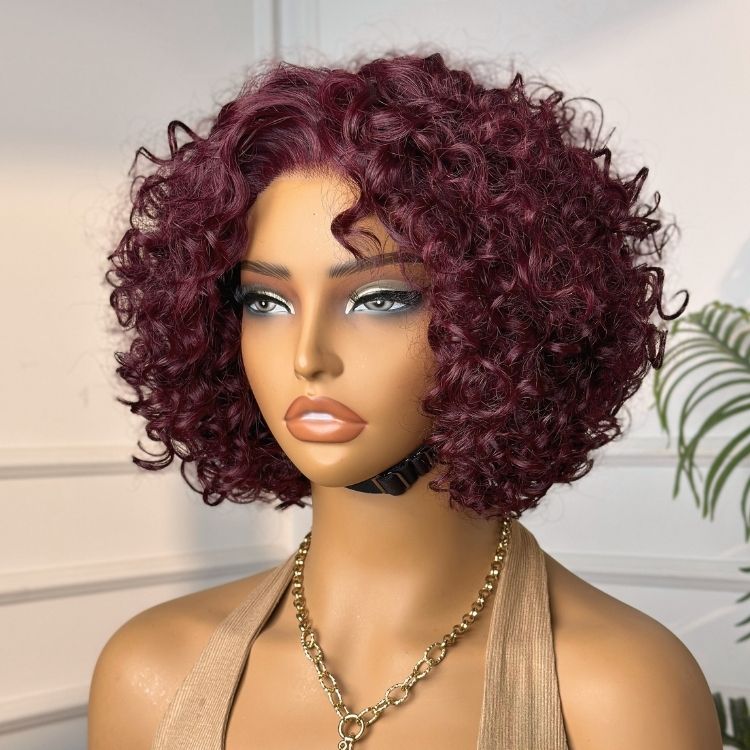 Glueless HD Lace Bob T-Part Lace Human Hair Wig - Red | 8"-14"