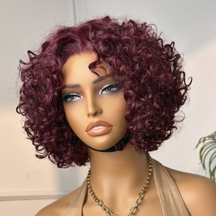 Glueless HD Lace Bob T-Part Lace Human Hair Wig - Red | 8"-14"