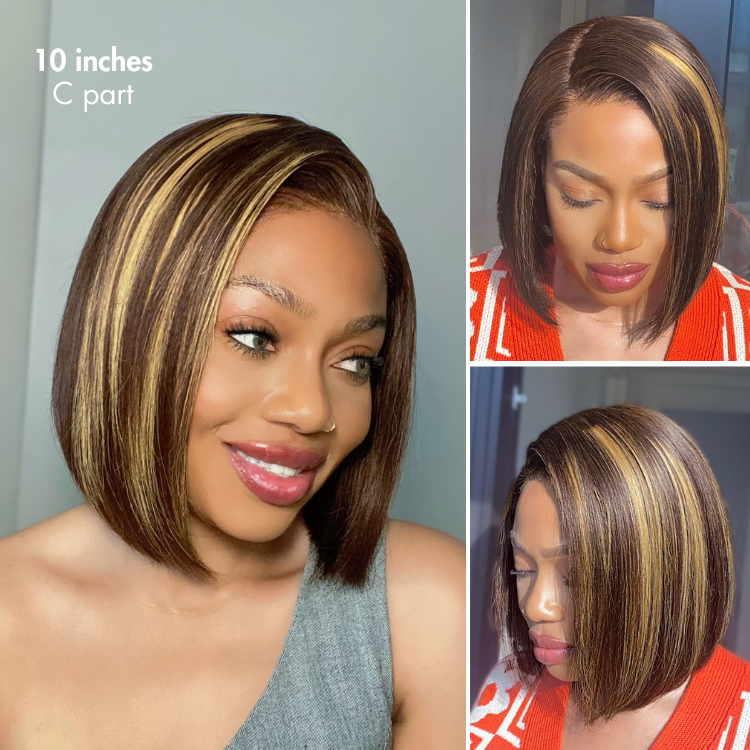 Glueless HD Lace Bob T-Part Lace Human Hair Wig - Blonde | 8"-14"