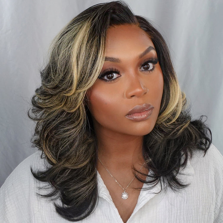 Glueless HD Lace Layered T-Part Lace Human Hair Wig - Grey | 8"-14"
