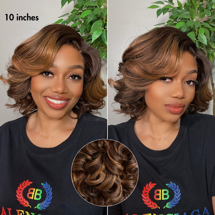 Glueless HD Lace Bob T-Part Lace Human Hair Wig - Highlight | 8"-14"