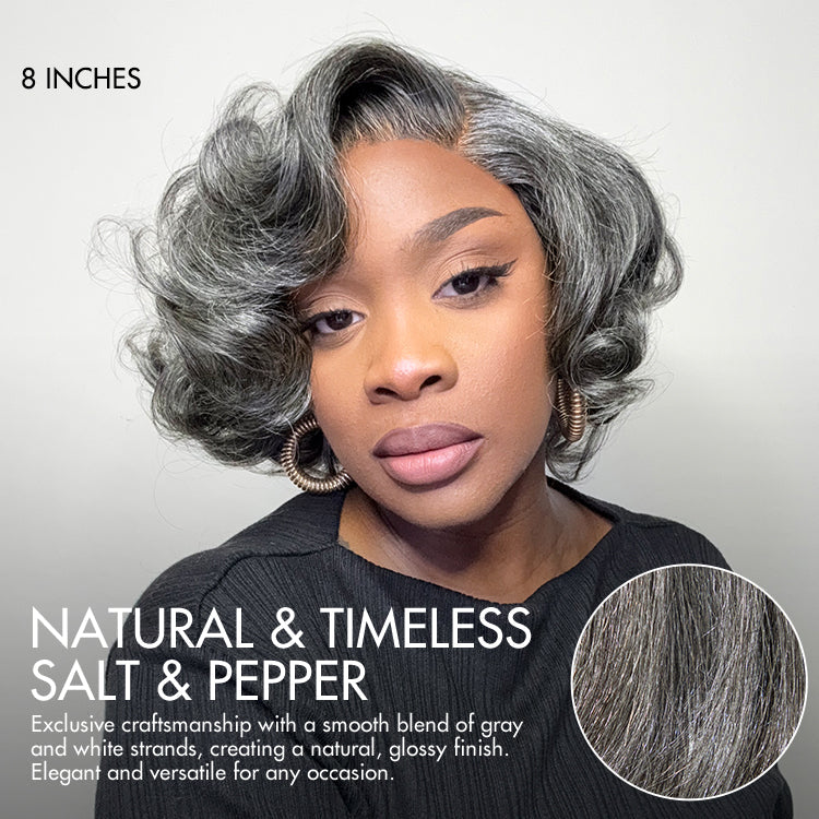 Glueless HD Lace Bob T-Part Lace Human Hair Wig - Grey | 8"-14"