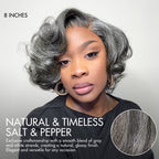 Glueless HD Lace Bob T-Part Lace Human Hair Wig - Grey | 8"-14"
