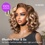 Glueless HD Lace Loose Wave T-Part Lace Human Hair Wig - Highlight | 8"-14"