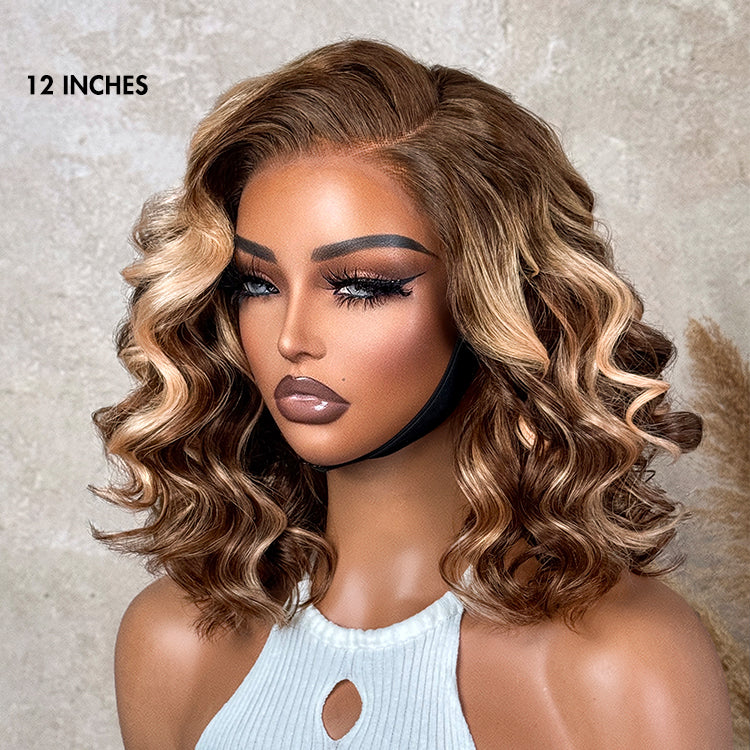 Glueless HD Lace Loose Wave T-Part Lace Human Hair Wig - Highlight | 8"-14"