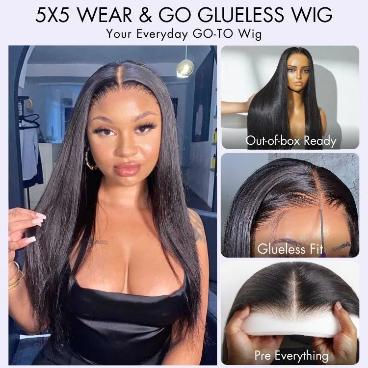 Glueless Straight T-Part Lace Human Hair Wig - Blonde | 10"-28"