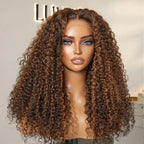 Glueless Curly T-Part Lace Human Hair Wig - Red 180% Density | 10"-28"
