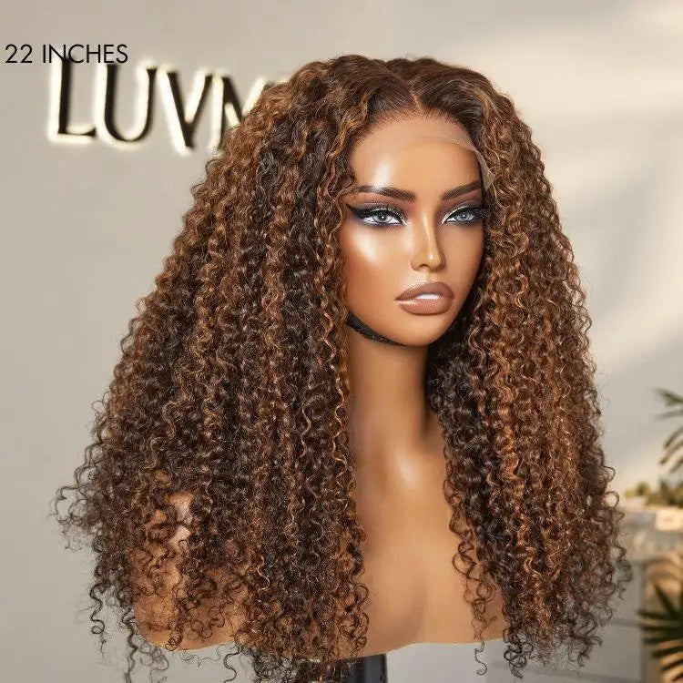 Glueless Curly T-Part Lace Human Hair Wig - Red 180% Density | 10"-28"