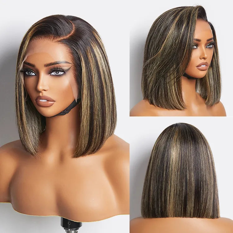 Glueless Bob T-Part Lace Human Hair Wig - Highlight | 8"-14"
