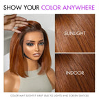 Glueless Bob 13X4 Frontal Human Hair Wig - Red | 8"-14"