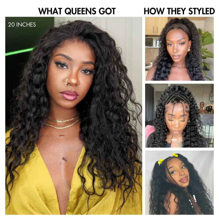 Glueless HD Lace Curly T-Part Lace Human Hair Wig 180% Density | 8"-14"