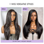 Glueless HD Lace Layered T-Part Lace Human Hair Wig - Grey | 8"-14"
