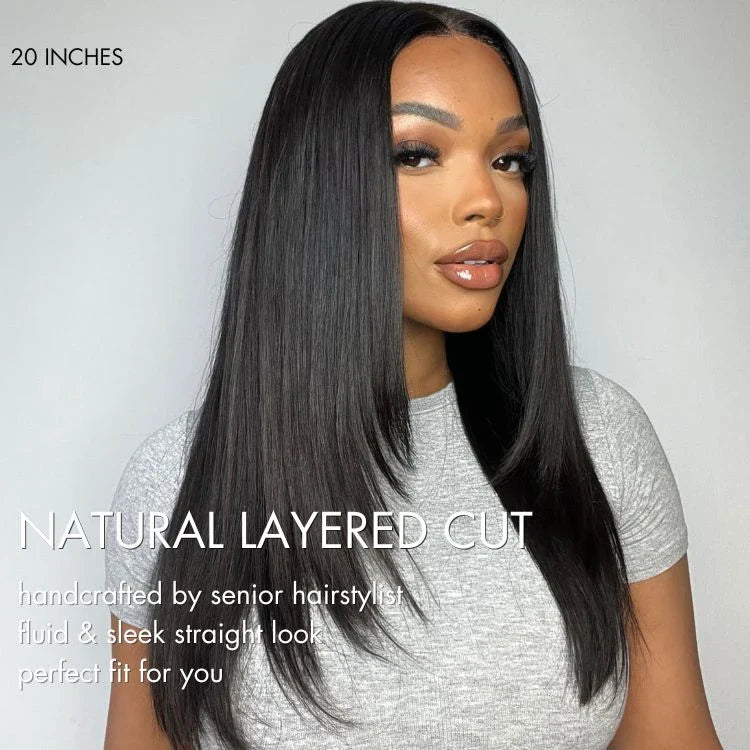 Glueless Layered 5X5 Closure Human Hair Wig - Red Pre-Plucked 180% Density | 10"-28"