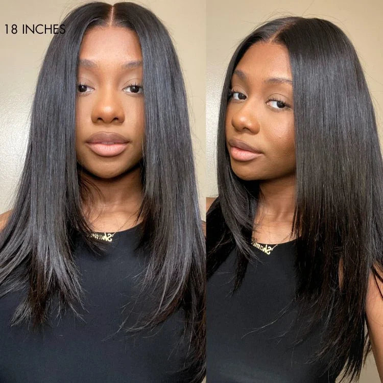 Glueless Layered 5X5 Closure Human Hair Wig - Red Pre-Plucked 180% Density | 10"-28"