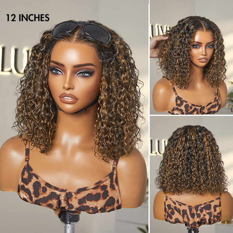 Glueless Curly T-Part Lace Human Hair Wig - Grey | 10"-28"