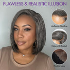 Glueless HD Lace Bob T-Part Lace Human Hair Wig - Grey | 8"-14"