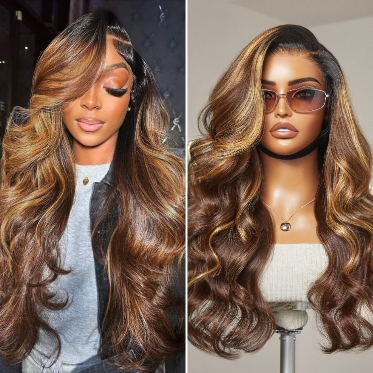 Glueless HD Lace Body Wave T-Part Lace Human Hair Wig - Red | 10"-28"