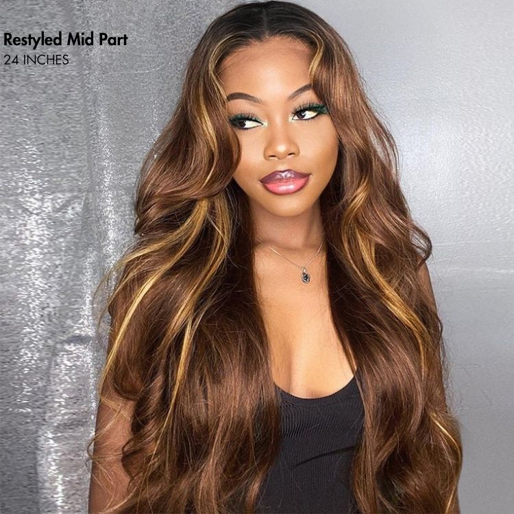 Glueless HD Lace Water Wave T-Part Lace Human Hair Wig - Highlight 180% Density | 30"
