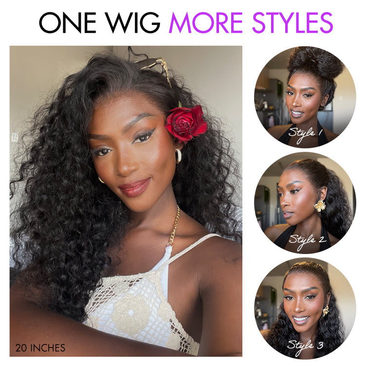 Glueless Curly T-Part Lace Human Hair Wig - Blonde | 10"-28"