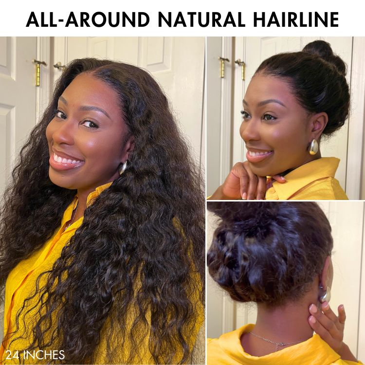 Glueless Curly T-Part Lace Human Hair Wig - Blonde | 10"-28"