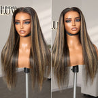 Glueless Straight T-Part Lace Human Hair Wig - Highlight | 10"-28"