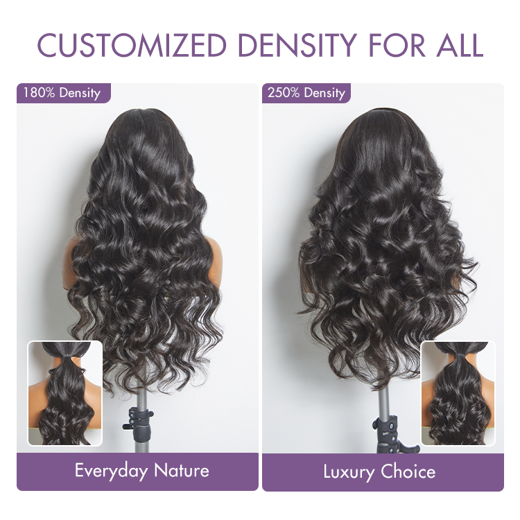 Glueless HD Lace Body Wave T-Part Lace Human Hair Wig 250% Density | 10"-28"