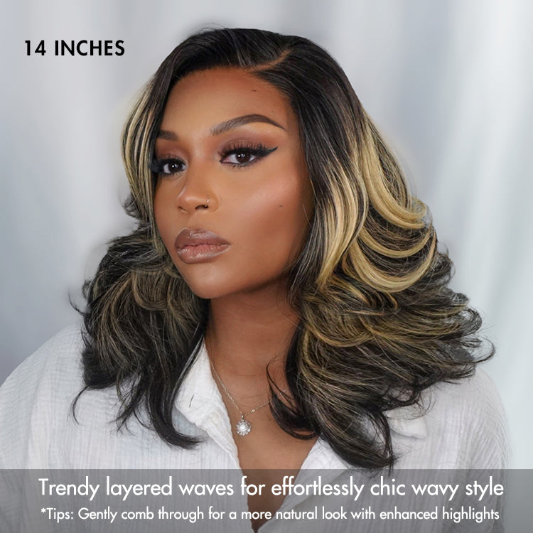 Glueless HD Lace Layered T-Part Lace Human Hair Wig - Grey | 8"-14"