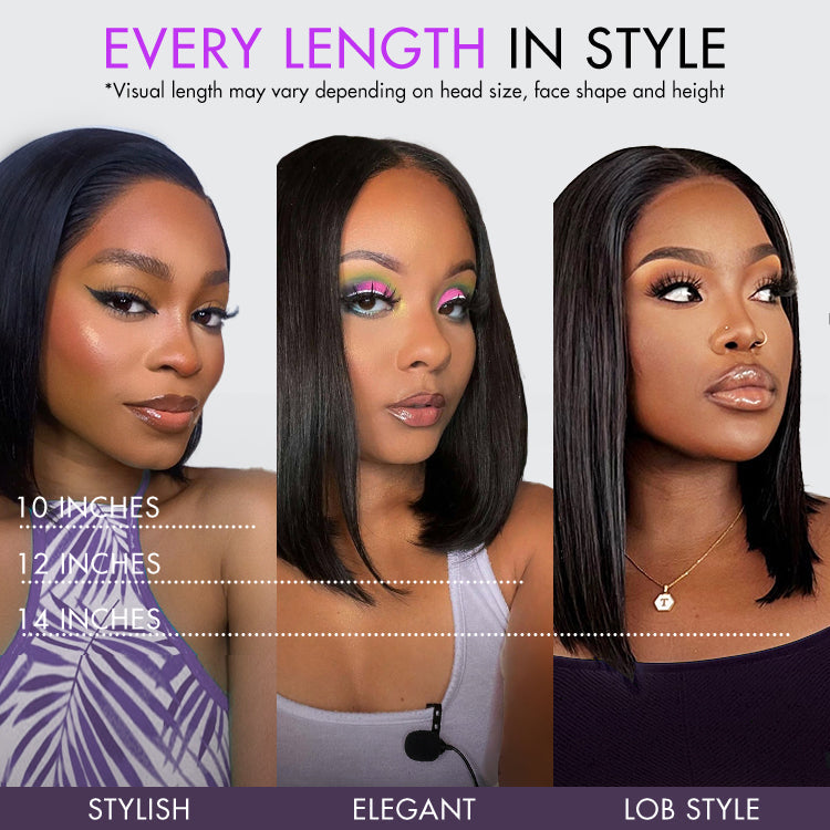 Glueless Bob T-Part Lace Human Hair Wig - Highlight | 8"-14"