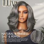 Glueless Layered T-Part Lace Human Hair Wig - Grey | 8"-14"